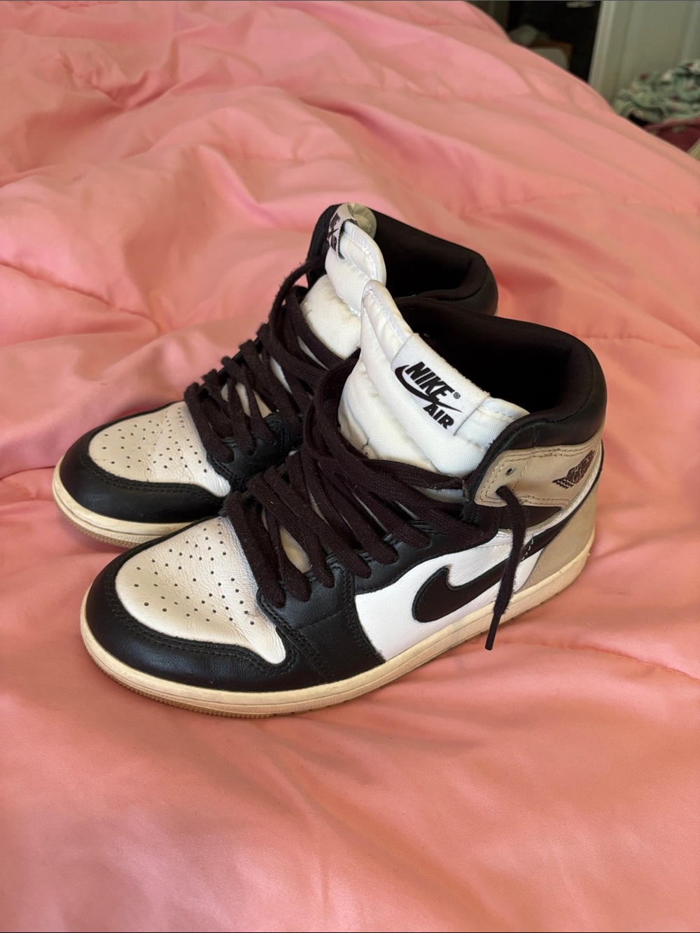Nike Air Jordan 1 High-Top Sneakers in Black and White